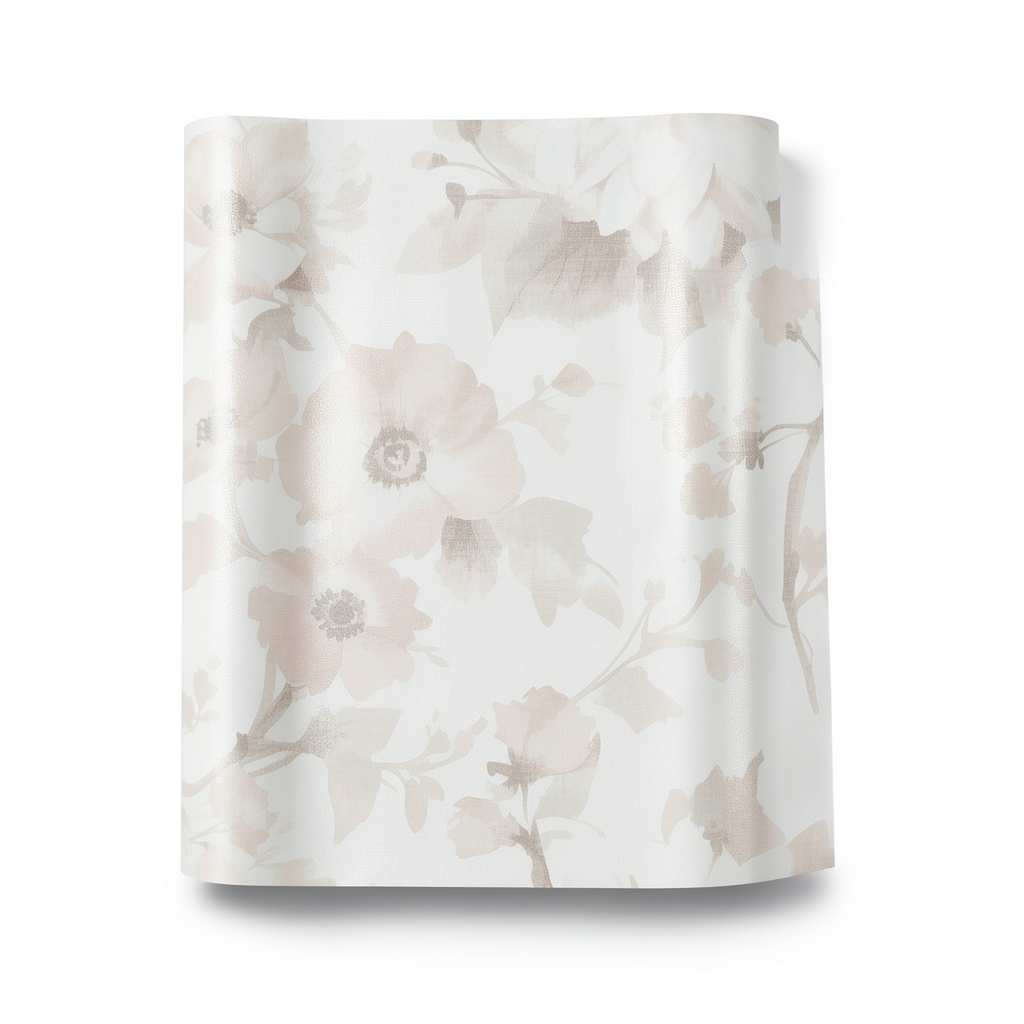 Floral Wallpaper Light Beige 10m x 0.53m, Model 10051-31