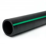 HDPE Polyethylene Pipe  Nominal Pressure 3.9 Bar [PE 63] Outside Diameter 630 mm  SDR 21  Color Black with Green Stripes | Almona Factory