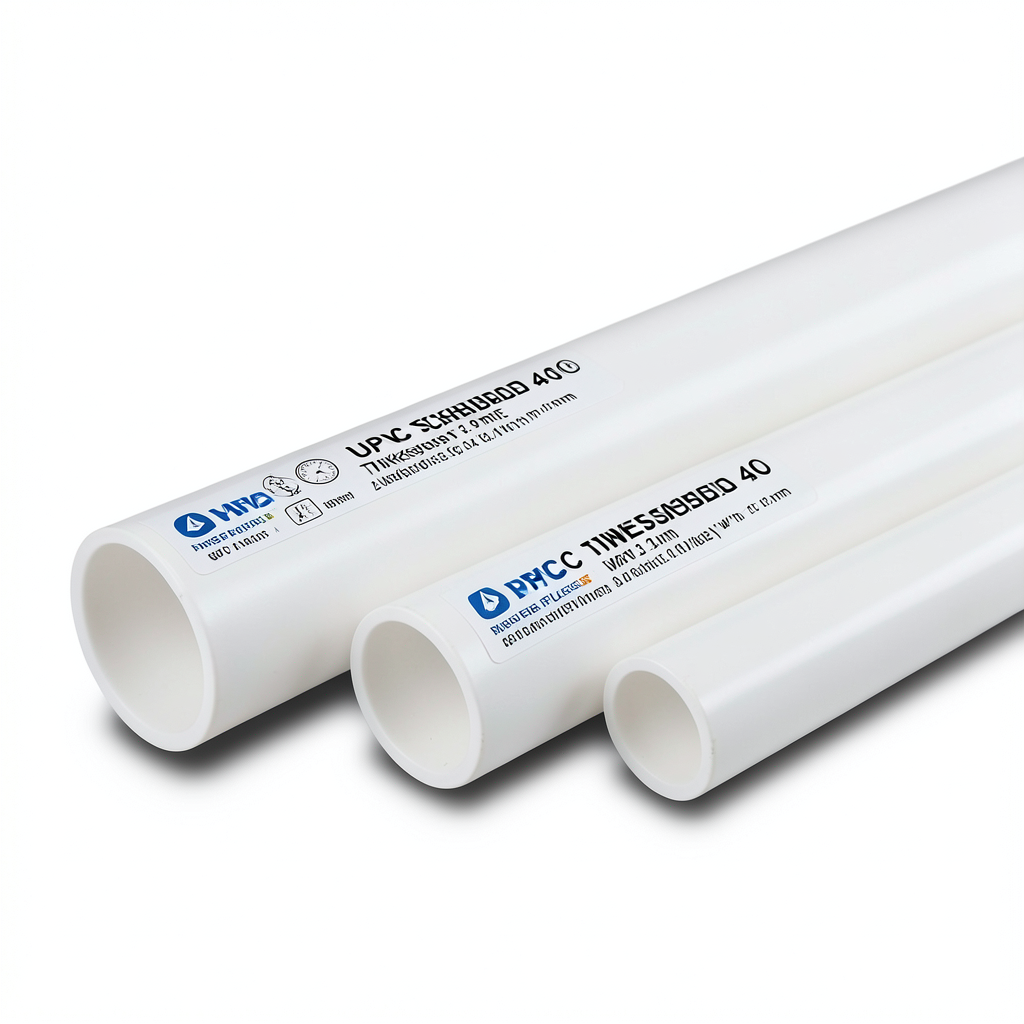 أنابيب UPVC جدول 40 مقاس 2 إنش سمك 3.9 مم وزن 1.04 كجم/م لون أبيض | بلاستيك الوطنية