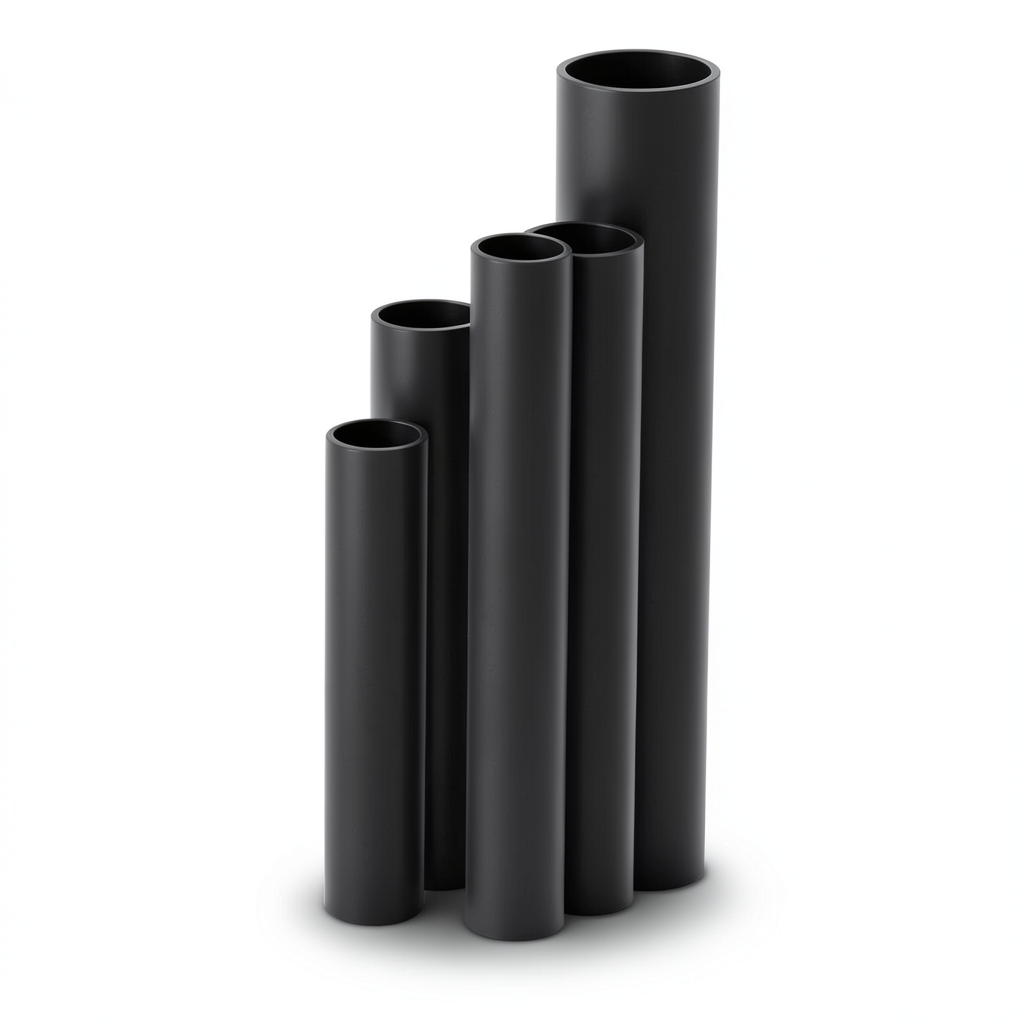 مواسير HDPE نسبة الأبعاد القياسية 9 قطر خارجي 125 مم سمك 14.0 مم أسود