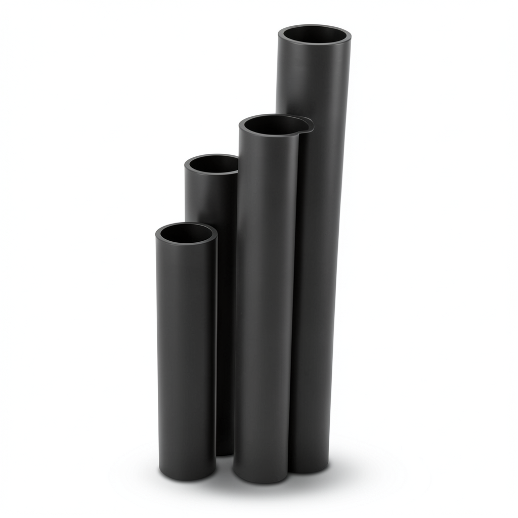 مواسير HDPE نسبة الأبعاد القياسية SDR 9 قطر خارجي 140 مم سمك 15.7 مم لون أسود