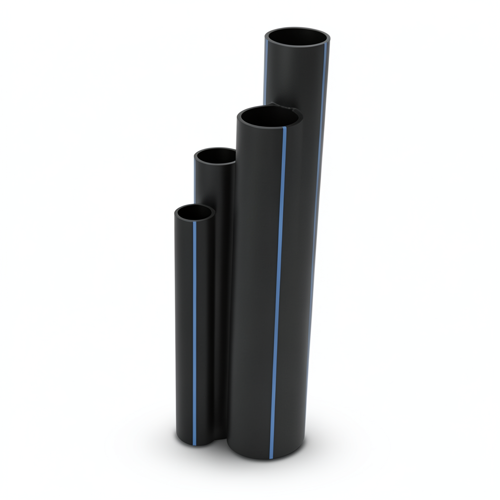 مواسير HDPE نسبة الأبعاد القياسية SDR 9 قطر خارجي 180 مم سمك 20.1 مم أسود