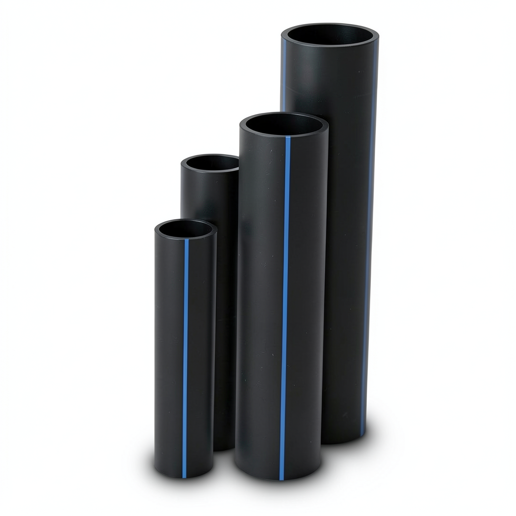 مواسير HDPE نسبة الأبعاد القياسية 9 قطر خارجي 225 مم سمك 25.2 مم لون أسود