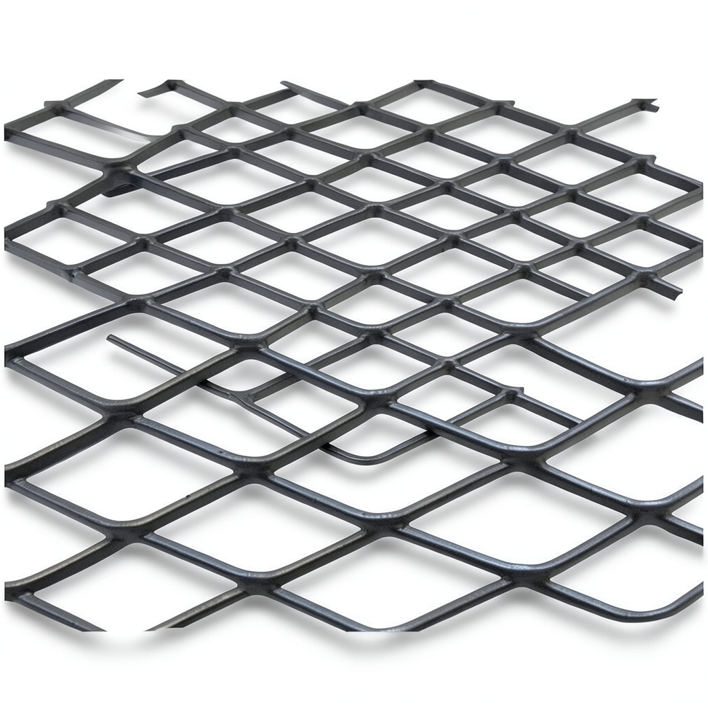 Hot Rolled Black Steel Expanded Metal Mesh Khaleeji 5.8 mm Thickness 1.22 m Width 6 m Length