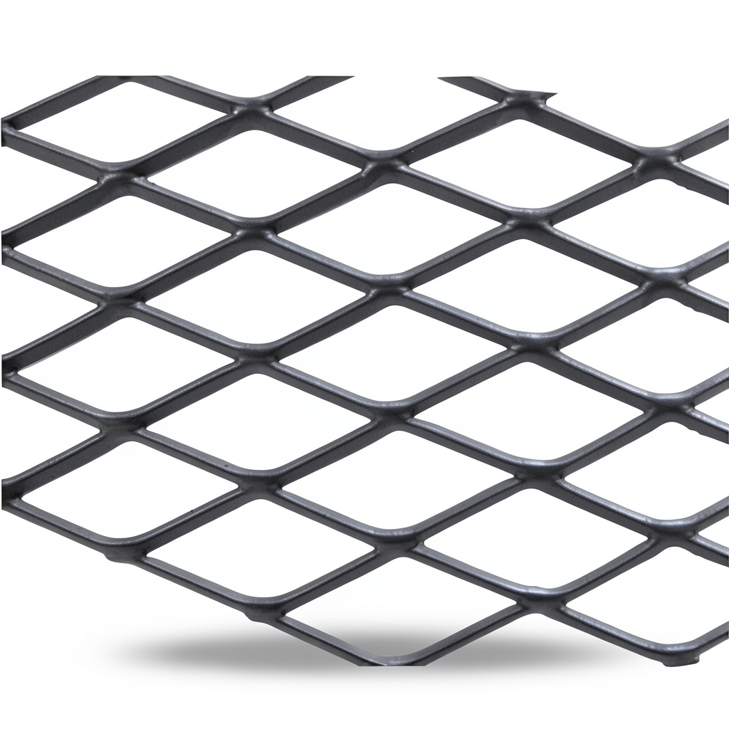 Hot Rolled Black Steel Expanded Metal Mesh Khaleeji 6 mm Thickness 1.22 m Width 1 m Length