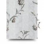 Italian floral wall Covering, size 10 m x 1.06 m, gray color, model 5446  