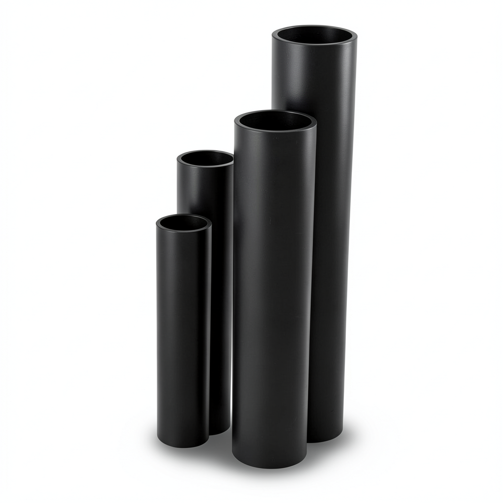 مواسير HDPE نسبة الأبعاد القياسية 9 قطر خارجي 225 مم سمك 25.2 مم لون أسود