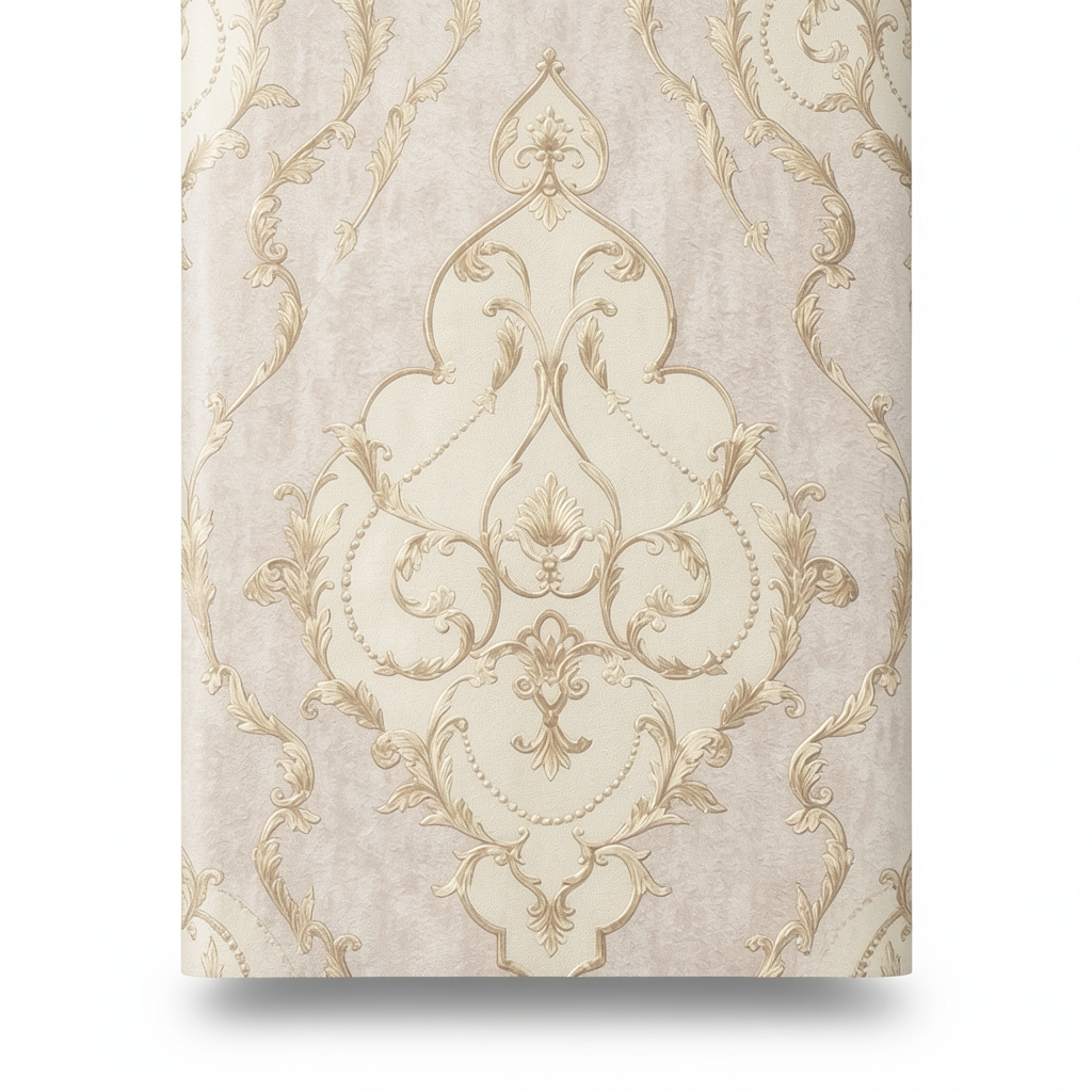 Italian Classic Wallpaper 10m x 1.06m Light Brown, Model 82908