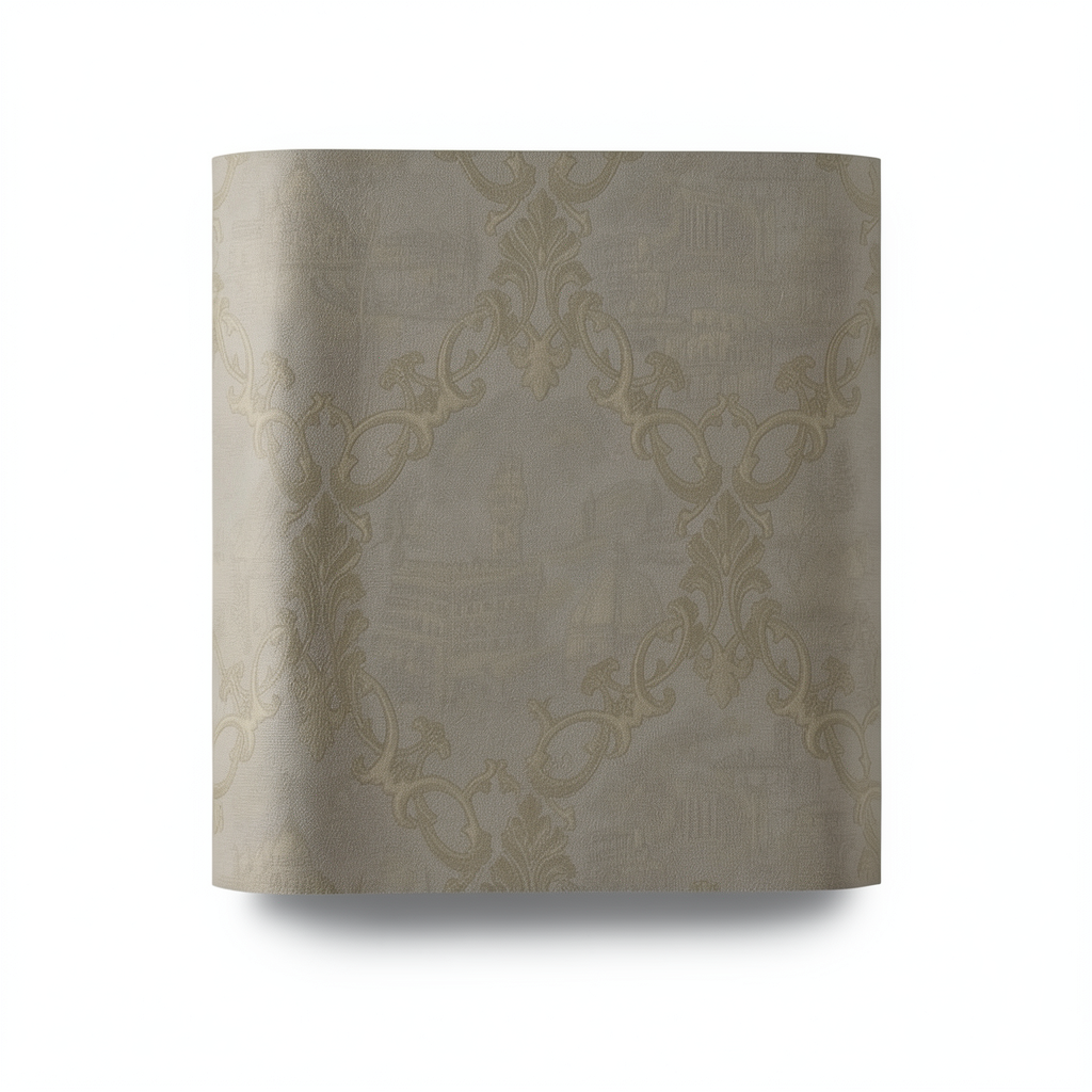 Classic Wallpaper 10m Length, 0.73m Width, Dark Beige Color