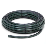 لفة أنابيب HDPE ضغط 6 بار PE 63 قطر خارجي 160 مم SDR 17.6 أسود مع خطوط خضراء