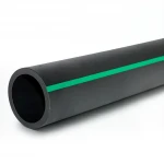 HDPE Polyethylene Pipe  Nominal Pressure 6.2 Bar [PE 63] OD 280 mm  SDR 13.6  Color Black with Green Stripes | Almona Factory