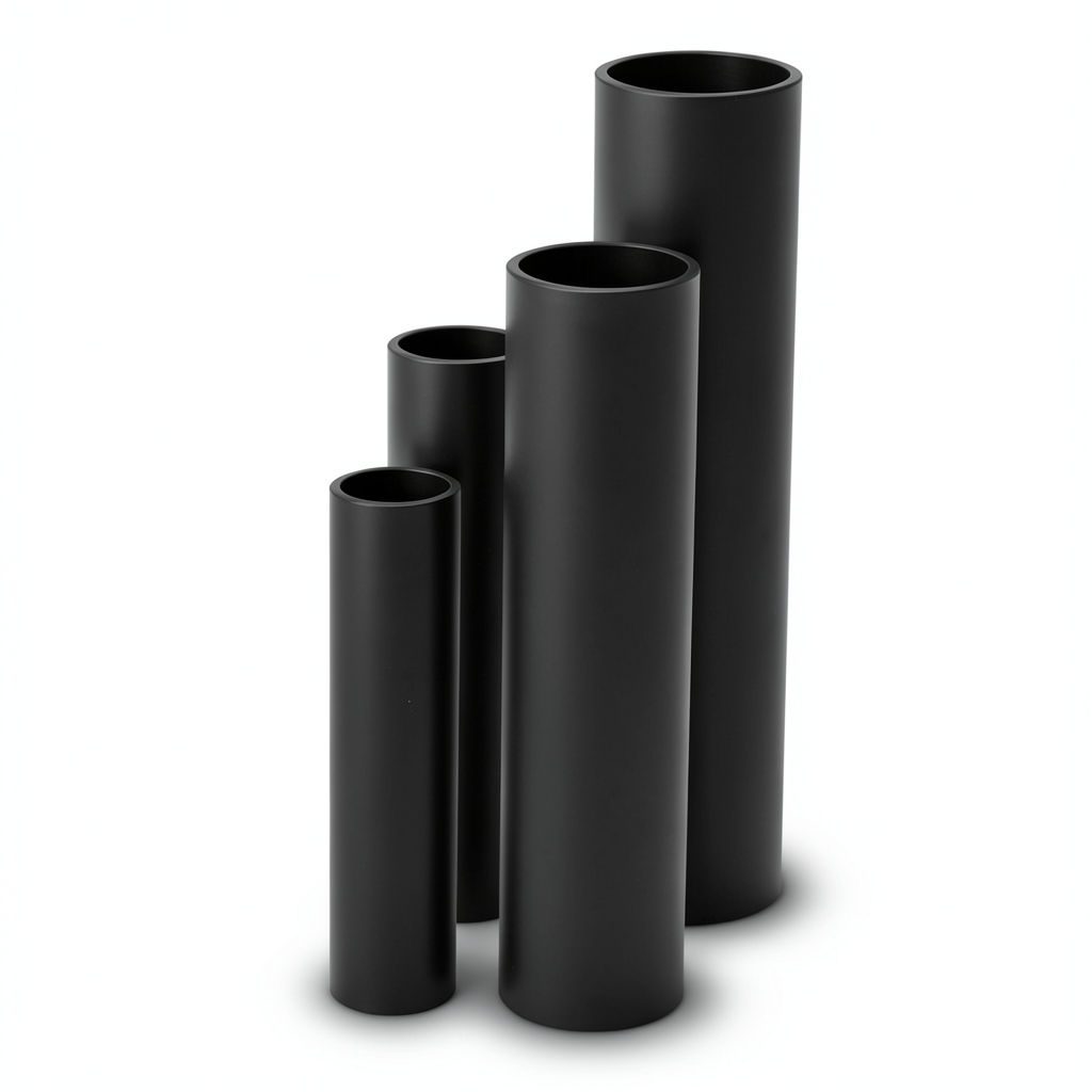 مواسير HDPE نسبة أبعاد قياسية 9 قطر خارجي 450 مم سمك 50.3 مم أسود