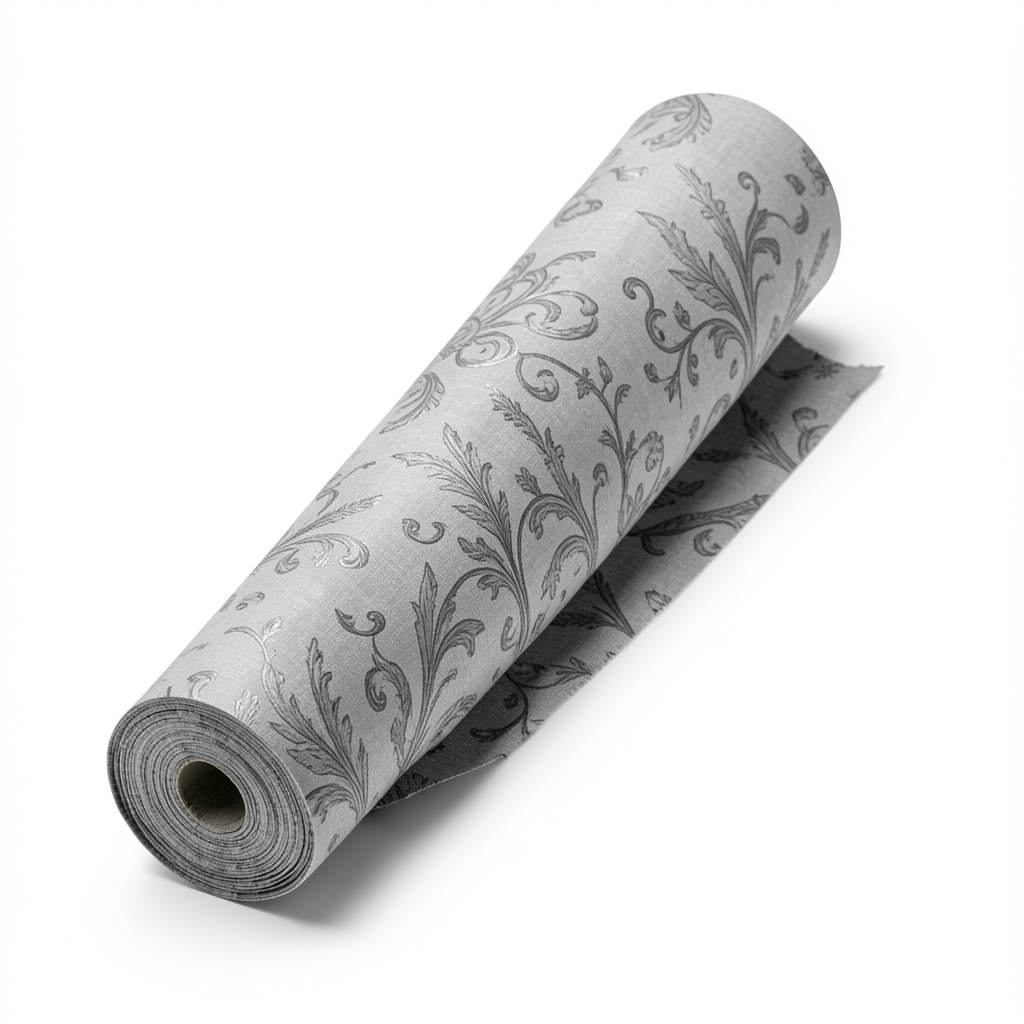 Italian Wallpaper Pattern Design 10m x 0.53m, Gray Color, Model 26482