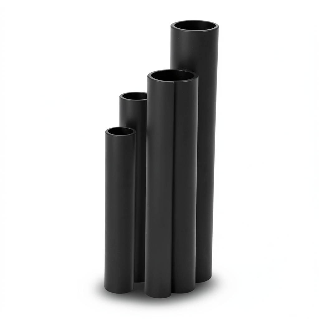 مواسير HDPE SDR 33 قطر خارجي 200 مم سمك 6.2 مم لون أسود