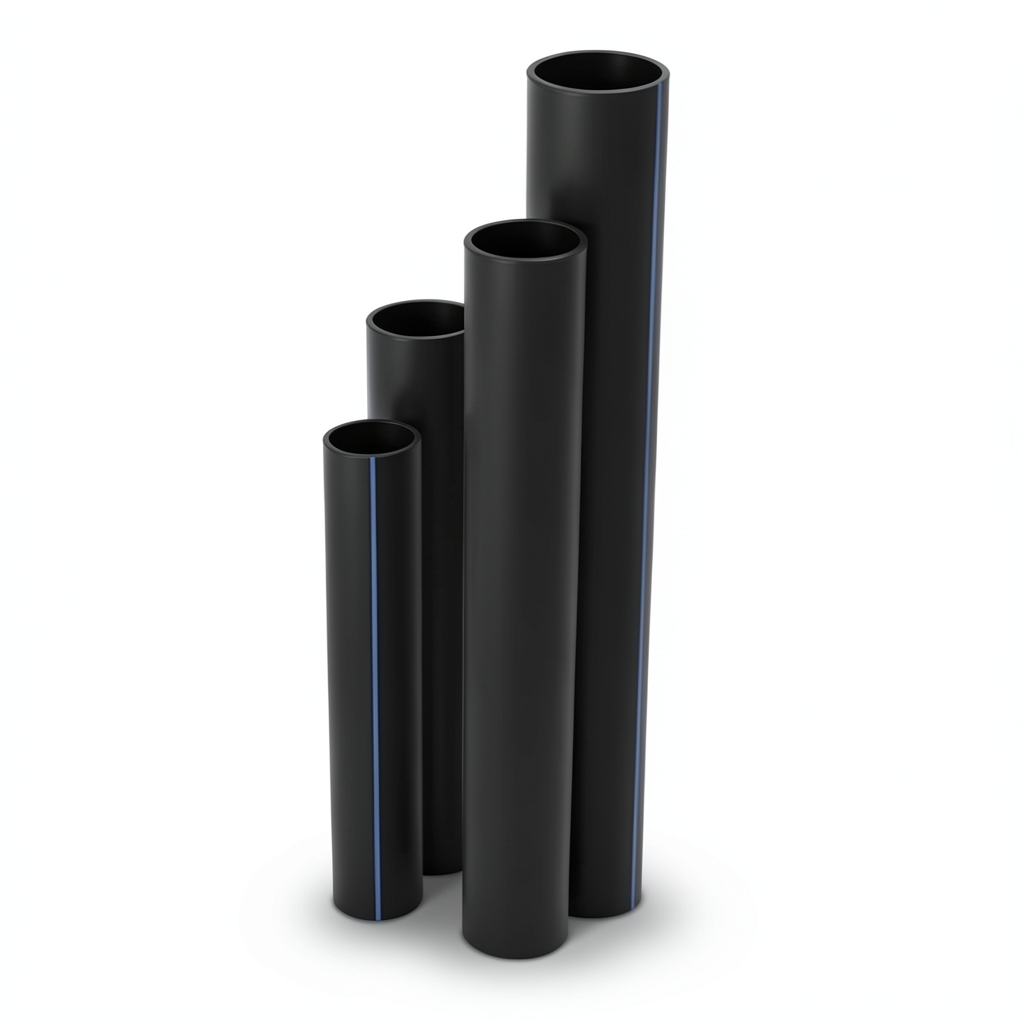 HDPE Pipes SDR 33 Outside Diameter 250 mm Thickness 7.7 mm Black