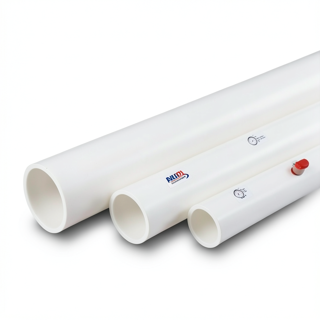 UPVC Plastic Pipes Schedule 80 Size 8 inch Thickness 12.7 mm White | Al Watania Plastics