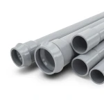 انابيب UPVC ضغط 10 بار قطر خارجي 250 مم سمك 9.6 مم لون رمادي