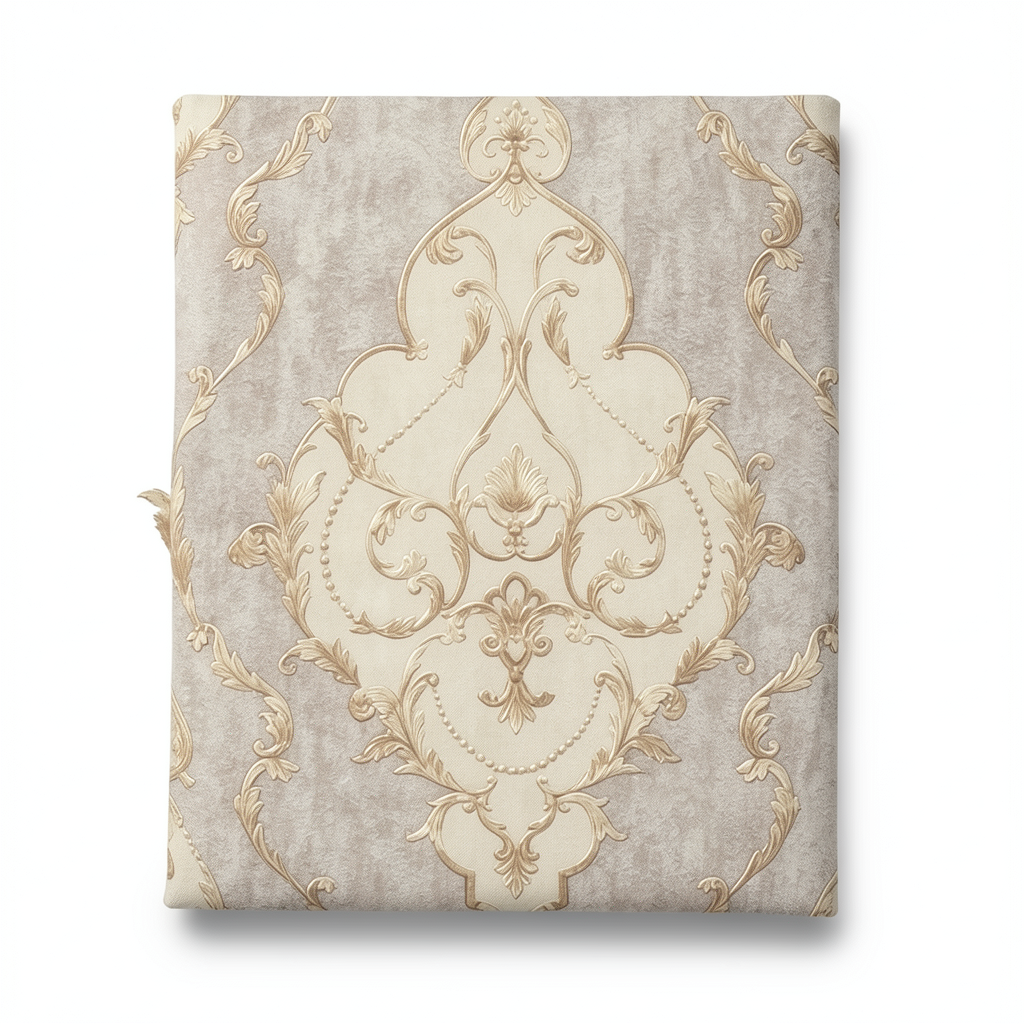 Italian Classic Wallpaper 10m x 1.06m Light Brown, Model 82908
