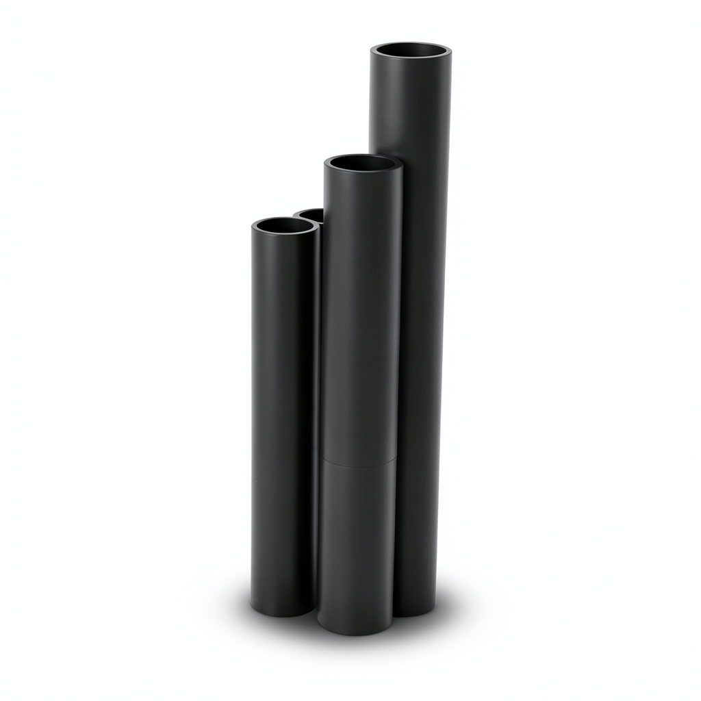 مواسير HDPE ضغط اسمي 16 بار قطر خارجي 90 مم سمك 12.3 مم لون أسود