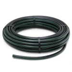 لفة أنابيب HDPE ضغط 10 بار PE 63 قطر خارجي 25 مم SDR 11 أسود مع خطوط خضراء