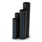 مواسير HDPE ضغط اسمي 16 بار قطر خارجي 110 مم سمك 15.1 مم لون أسود