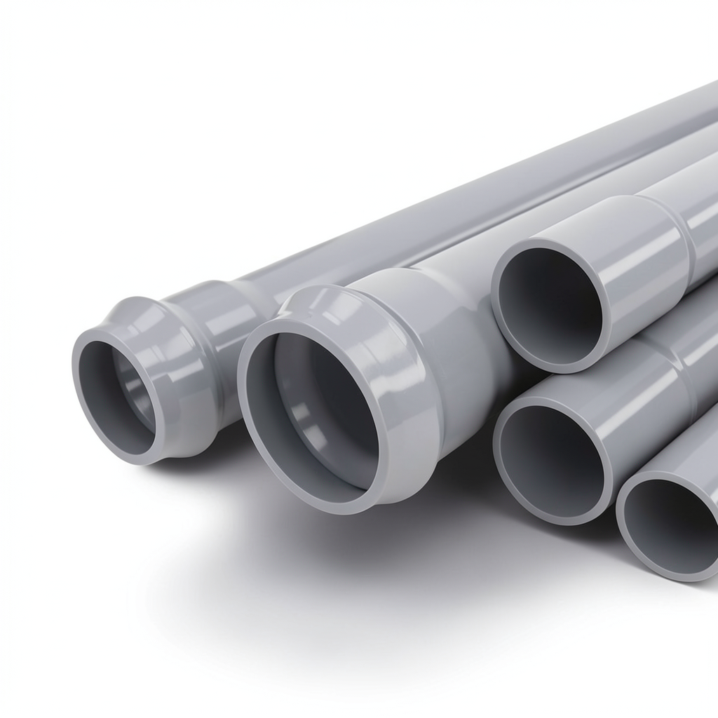 UPVC Pipes Nominal Pressure 10 Bar Outside Diameter 500 mm Thickness 19.1 mm Gray