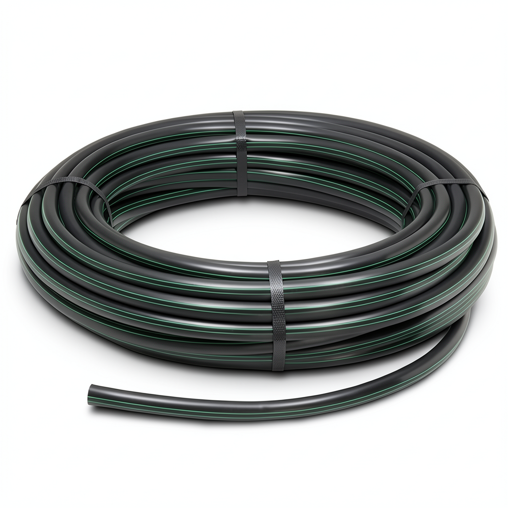 لفة أنابيب HDPE ضغط 15.9 بار PE 63 قطر 20 مم SDR 7.4 أسود