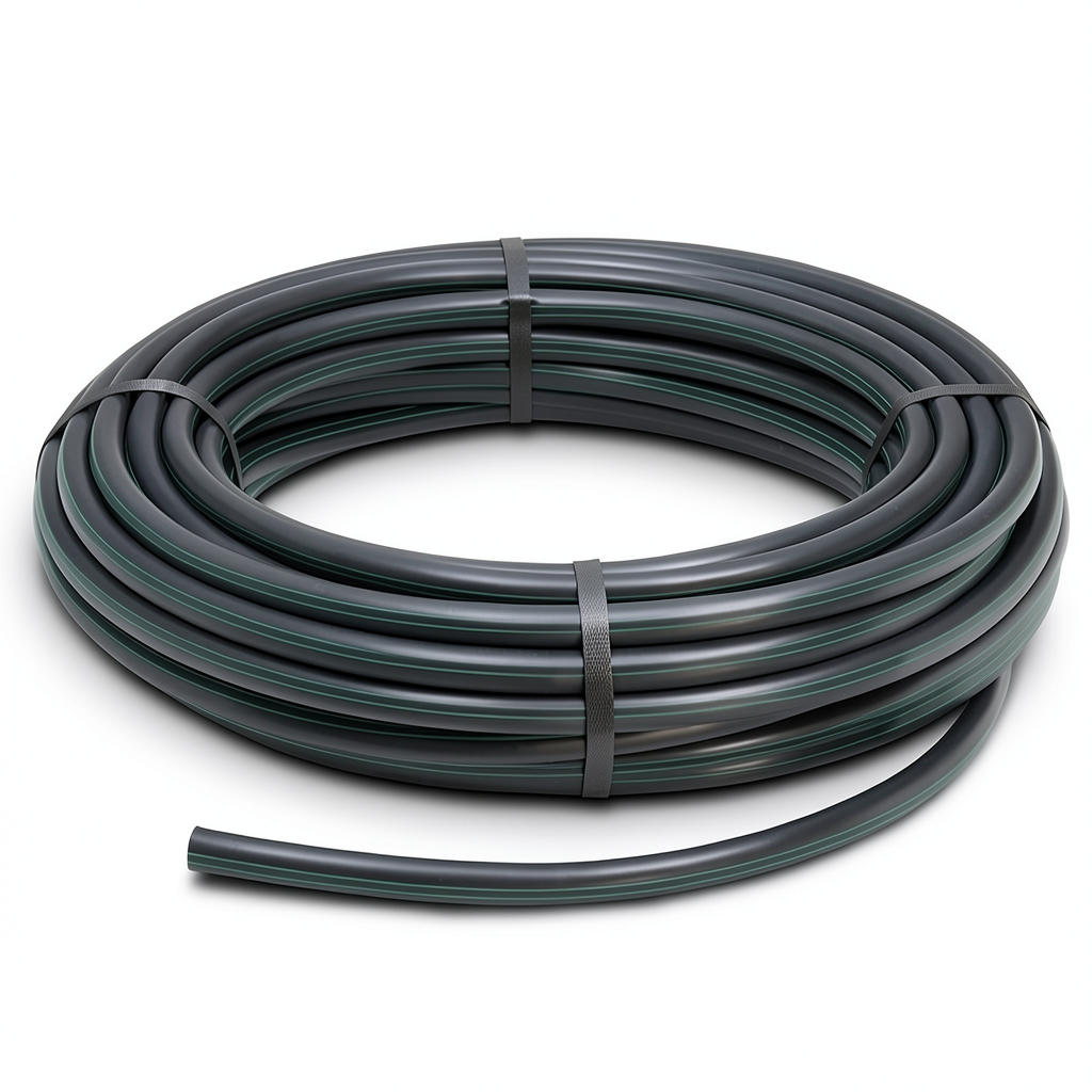 لفة أنابيب بلاستيك HDPE ضغط 15.9 بار PE 63 قطر خارجي 32 مم SDR 7.4 لون أسود