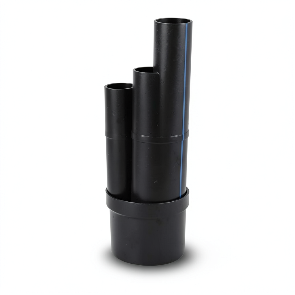 مواسير HDPE ضغط 16 بار قطر خارجي 200 مم سمك 27.4 مم لون أسود