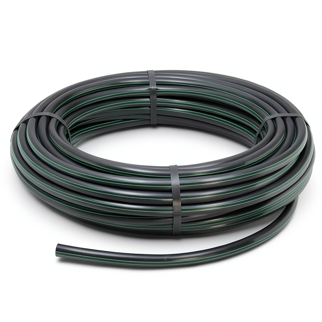 لفة أنابيب بلاستيك HDPE ضغط 15.9 بار PE 63 قطر خارجي 140 مم SDR 7.4 لون أسود