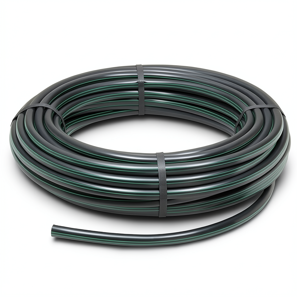 لفة أنابيب بلاستيك HDPE ضغط 15.9 بار PE 63 قطر خارجي 75 مم SDR 7.4 لون أسود