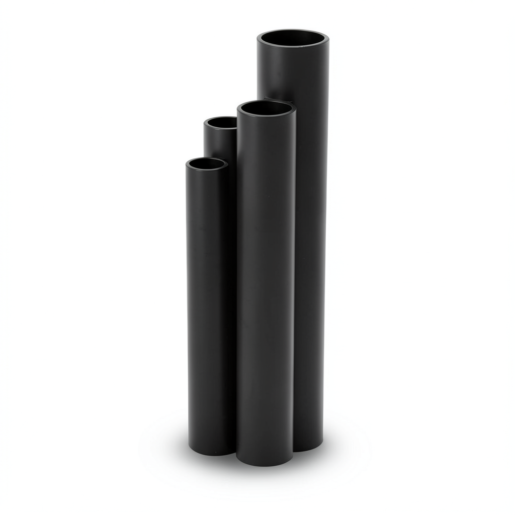 HDPE Pipes SDR 33 Outside Diameter 200 mm Thickness 6.2 mm Black
