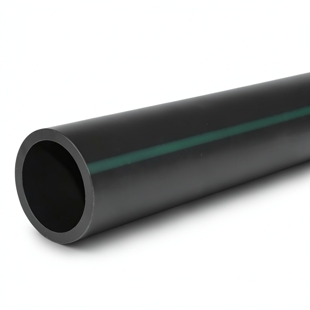 أنابيب HDPE ضغط اسمي 4 بار PE 63 قطر خارجي 200 مم SDR 26 لون أسود