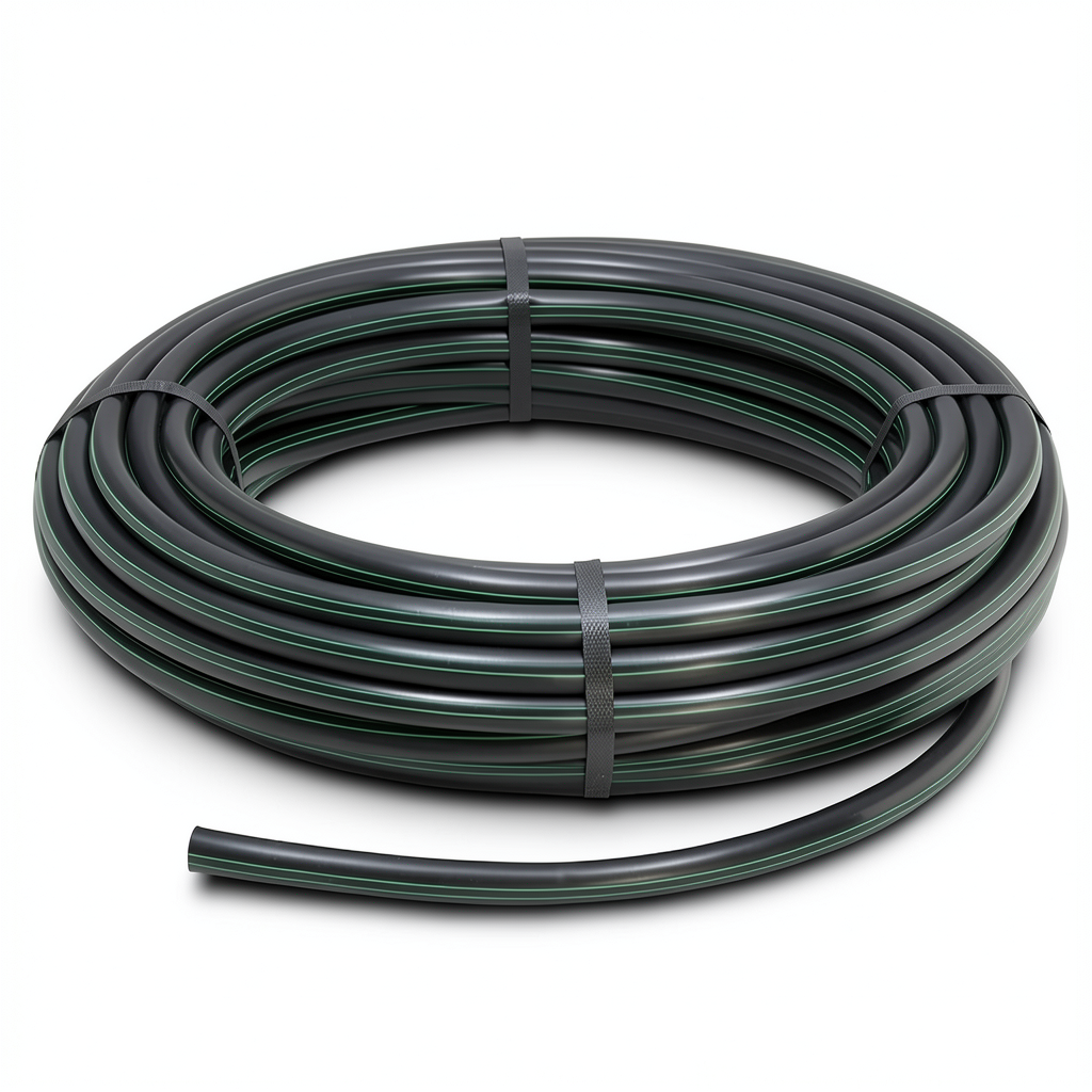 لفة أنابيب بلاستيك HDPE ضغط 15.9 بار PE 63 قطر خارجي 140 مم SDR 7.4 لون أسود