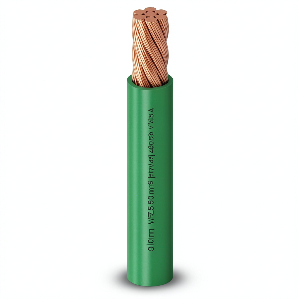 Stranded Copper Wire Heat Resistant PVC Insulation 95mm2, 450/750 Volts, Green | Al Fanar