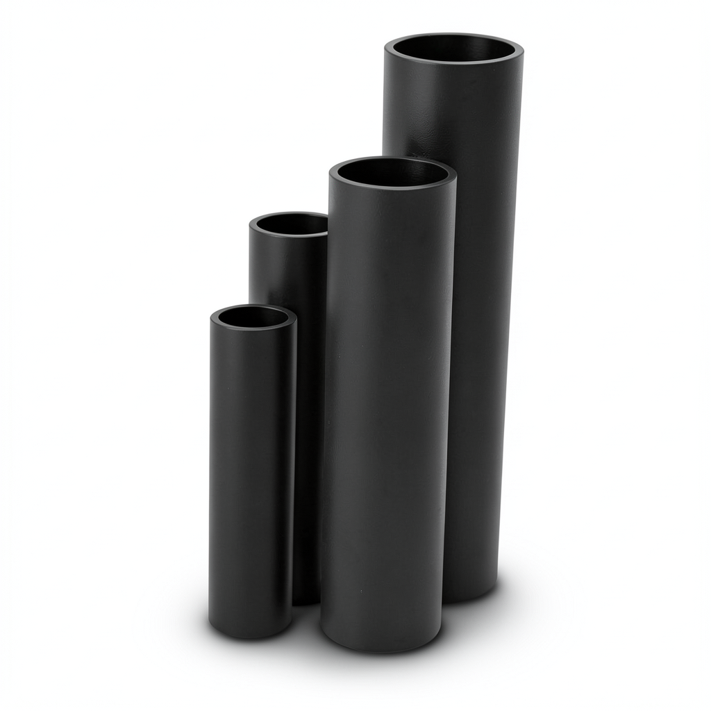 مواسير HDPE ضغط اسمي 16 بار قطر خارجي 110 مم سمك 15.1 مم لون أسود
