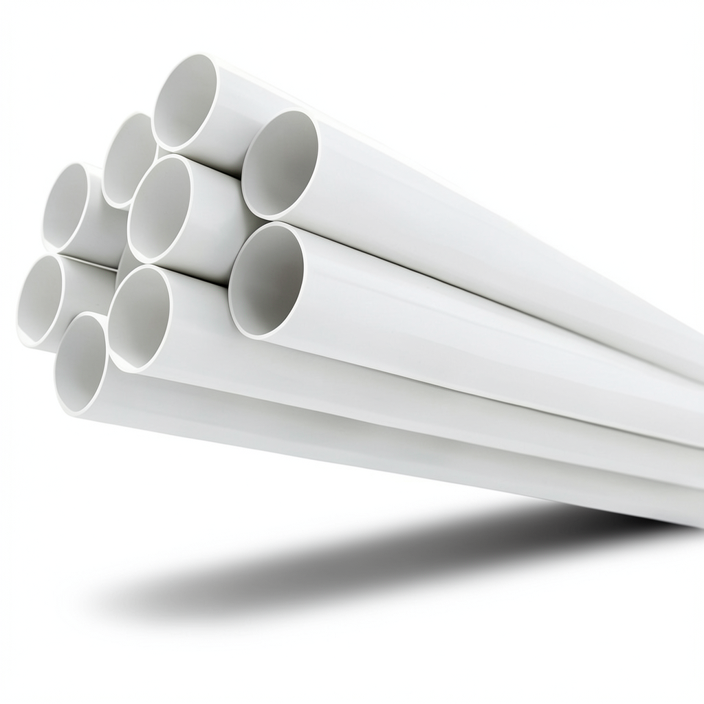 مواسير UPVC ضغط 21.7 بار مقاس 4 إنش سمك 8.46 مم لون أبيض