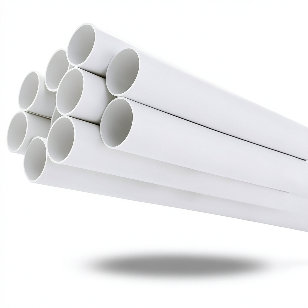 مواسير UPVC مقاس 6 إنش ضغط 21.7 بار سمك 12.47 مم لون أبيض
