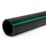 HDPE Polyethylene Pipe  PN 6.2 Bar [PE 63] Outside Diameter 450 mm  SDR 13.6  Color Black with Green Stripes | Almona Factory