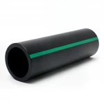 HDPE Polyethylene Pipe  PN 6.2 Bar [PE 63] OD 500 mm  SDR 13.6  Color Black with Green Stripes | Almona Factory