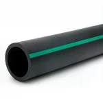 HDPE Polyethylene Pipe  PN 6.2 Bar [PE 63] OD 630 mm  SDR 13.6  Color Black with Green Stripes | Almona Factory