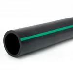 HDPE Polyethylene Pipe  PN 9.8 Bar [PE 63] OD 225 mm  SDR 9  Color Black with Green Stripes | Almona Factory