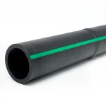 HDPE Polyethylene Pipe  PN 9.8 Bar [PE 63] OD 560 mm  SDR 9  Color Black with Green Stripes | Almona Factory