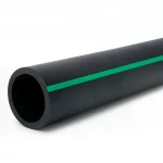 HDPE Polyethylene Pipe  PN 6.2 Bar [PE 63] Outside Diameter 400 mm  SDR 13.6  Color Black with Green Stripes | Almona Factory