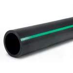 HDPE Polyethylene Pipe  PN 9.8 Bar [PE 63] Outside Diameter 180 mm  SDR 9  Color Black with Green Stripes | Almona Factory