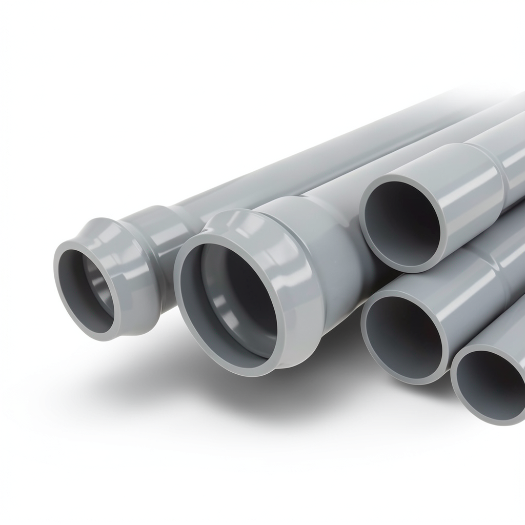 UPVC Pipes Nominal Pressure 10 Bar Outside Diameter 500 mm Thickness 19.1 mm Gray
