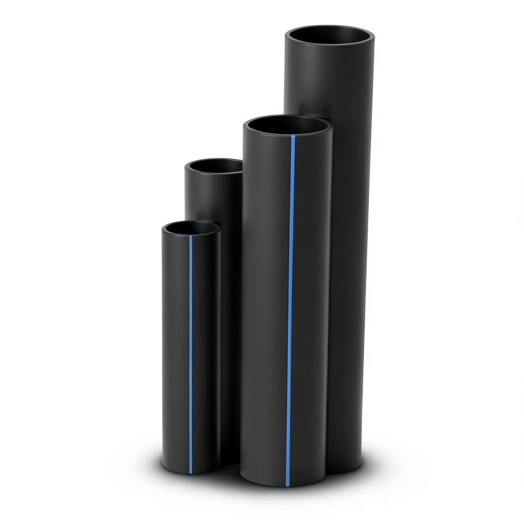 مواسير HDPE ضغط 16 بار قطر خارجي 355 مم سمك 48.5 مم لون أسود