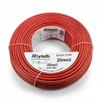 Riyadh 25mm2 Electric Wire 450/750 Voltage Rating, Stranded Copper Conductor PVC Insulation, Red Color, Coil Length 100m 