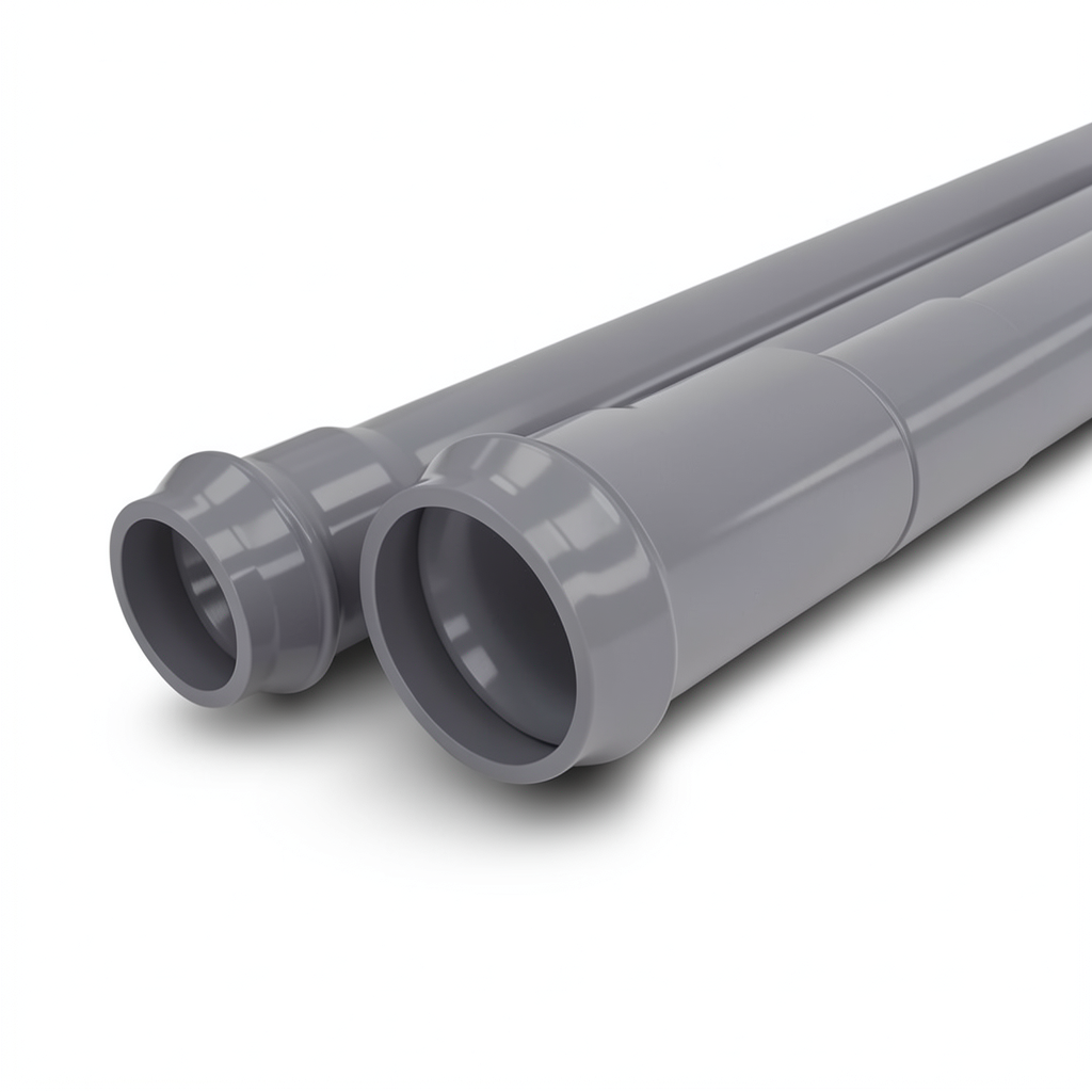 UPVC Pipes Nominal Pressure 10 Bar Outside Diameter 630 mm Thickness 24.1 mm Gray