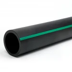 HDPE Polyethylene Pipe  PN 9.8 Bar [PE 63] OD 400 mm  SDR 9  Color Black with Green Stripes | Almona Factory